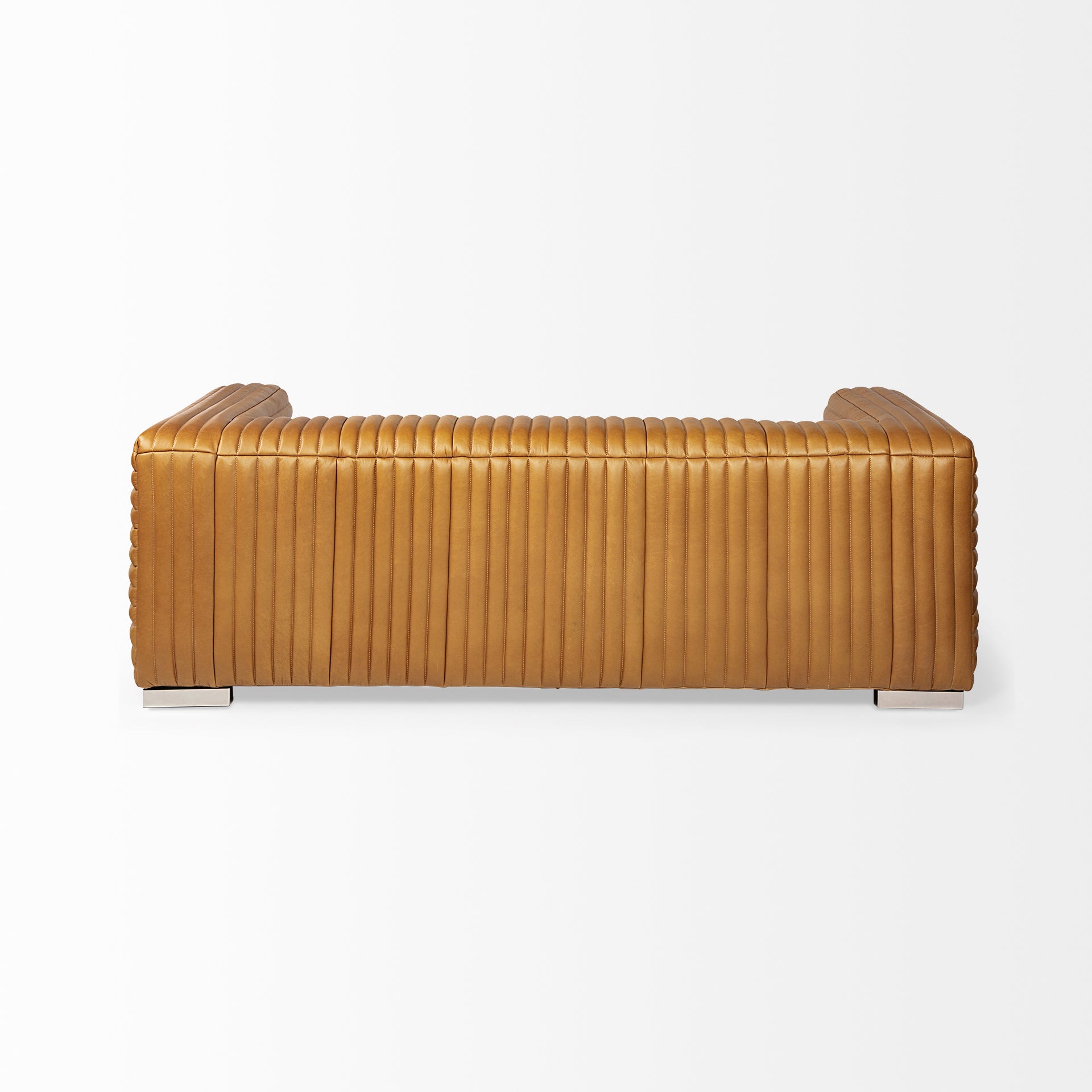 Top-Grain Leather Channeled Sofa